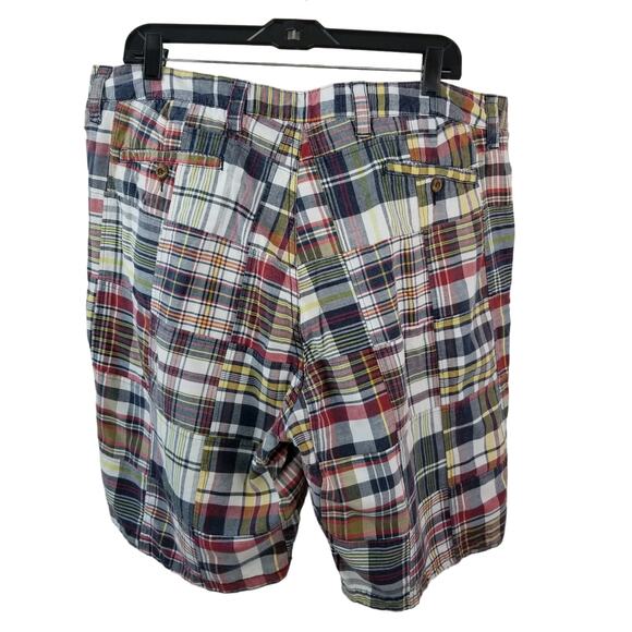 The New Ivy Retro Blue Red Yellow Plaid Shorts Size 40 - Picture 2 of 4